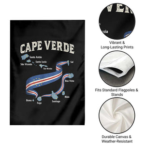 Cape Verde Islands Map National Flag Garden Flag Cabo Verde Archipelago Geography Pride TS02 Print Your Wear