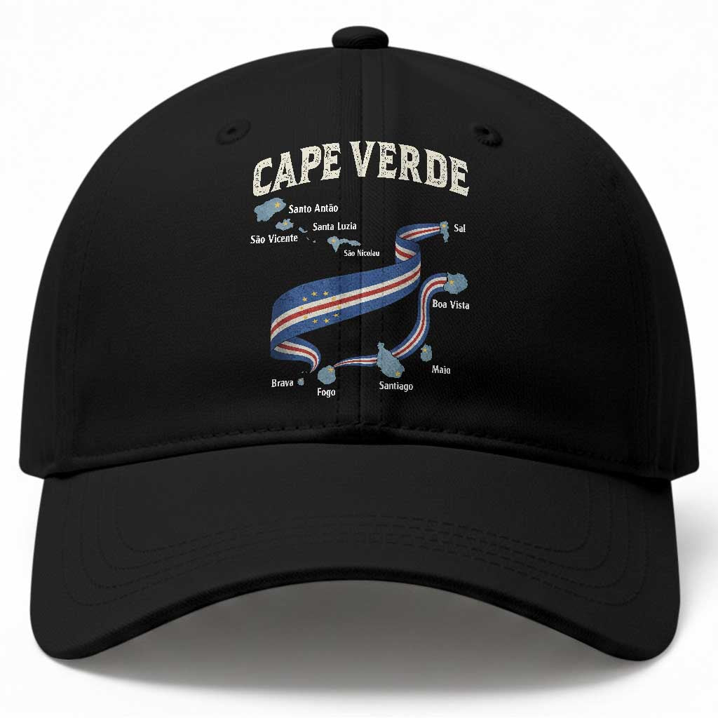 Cape Verde Islands Map National Flag Baseball Cap Cabo Verde Archipelago Geography Pride TS02 Print Your Wear