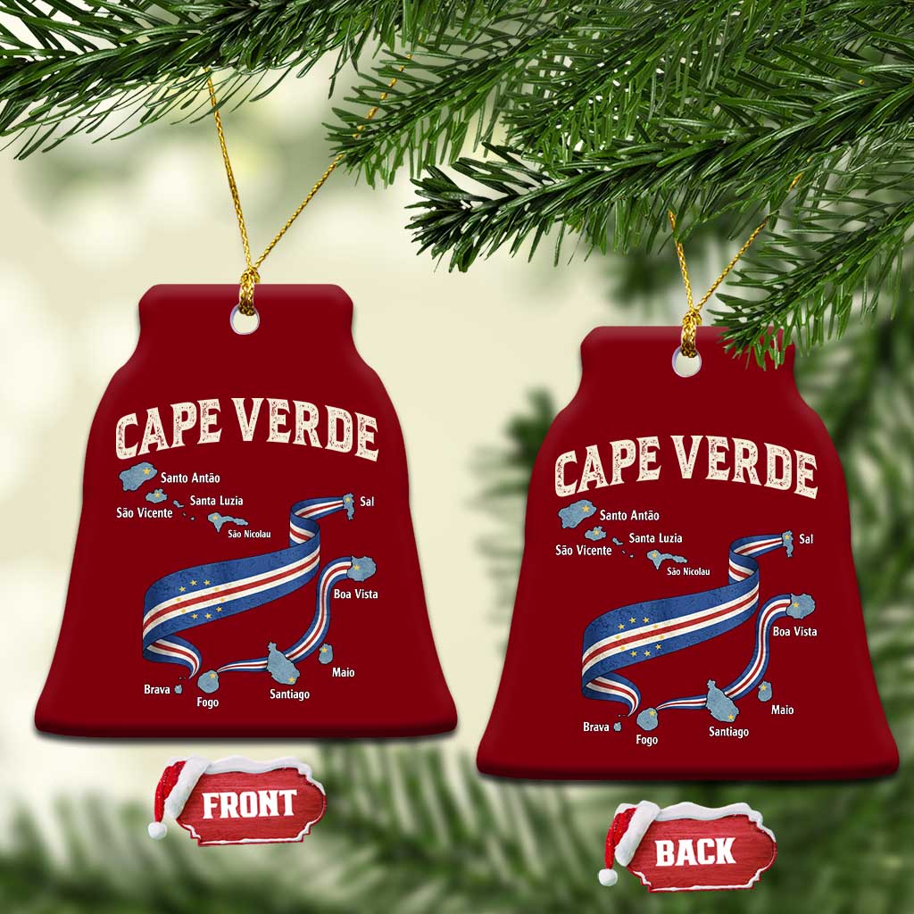 Cape Verde Islands Map National Flag Ceramic Ornament Cabo Verde Archipelago Geography Pride TS02 Print Your Wear
