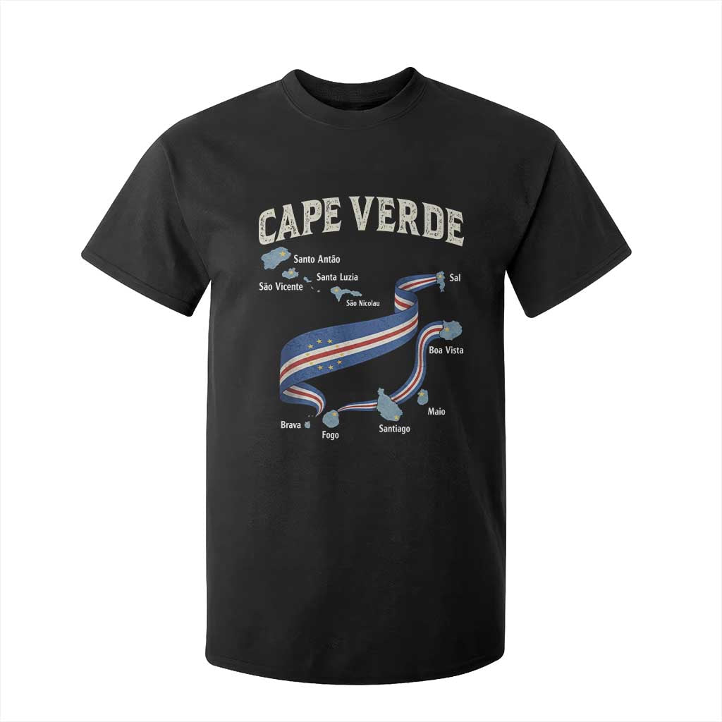 Cape Verde Islands Map National Flag T Shirt For Kid Cabo Verde Archipelago Geography Pride TS02 Black Print Your Wear