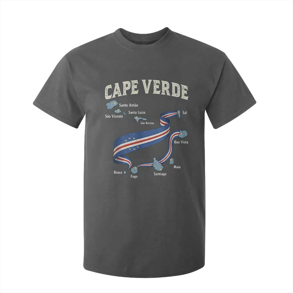 Cape Verde Islands Map National Flag T Shirt For Kid Cabo Verde Archipelago Geography Pride TS02 Dark Heather Print Your Wear