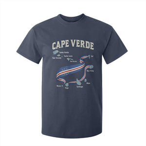 Cape Verde Islands Map National Flag T Shirt For Kid Cabo Verde Archipelago Geography Pride TS02 Navy Print Your Wear