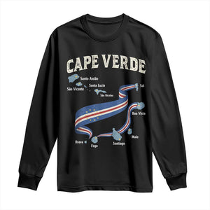 Cape Verde Islands Map National Flag Long Sleeve Shirt Cabo Verde Archipelago Geography Pride TS02 Black Print Your Wear