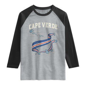 Cape Verde Islands Map National Flag Raglan Shirt Cabo Verde Archipelago Geography Pride TS02 Heather Gray Black Print Your Wear