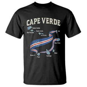 Cape Verde Islands Map National Flag T Shirt Cabo Verde Archipelago Geography Pride TS02 Black Print Your Wear