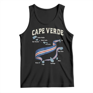 Cape Verde Islands Map National Flag Tank Top Cabo Verde Archipelago Geography Pride TS02 Black Print Your Wear
