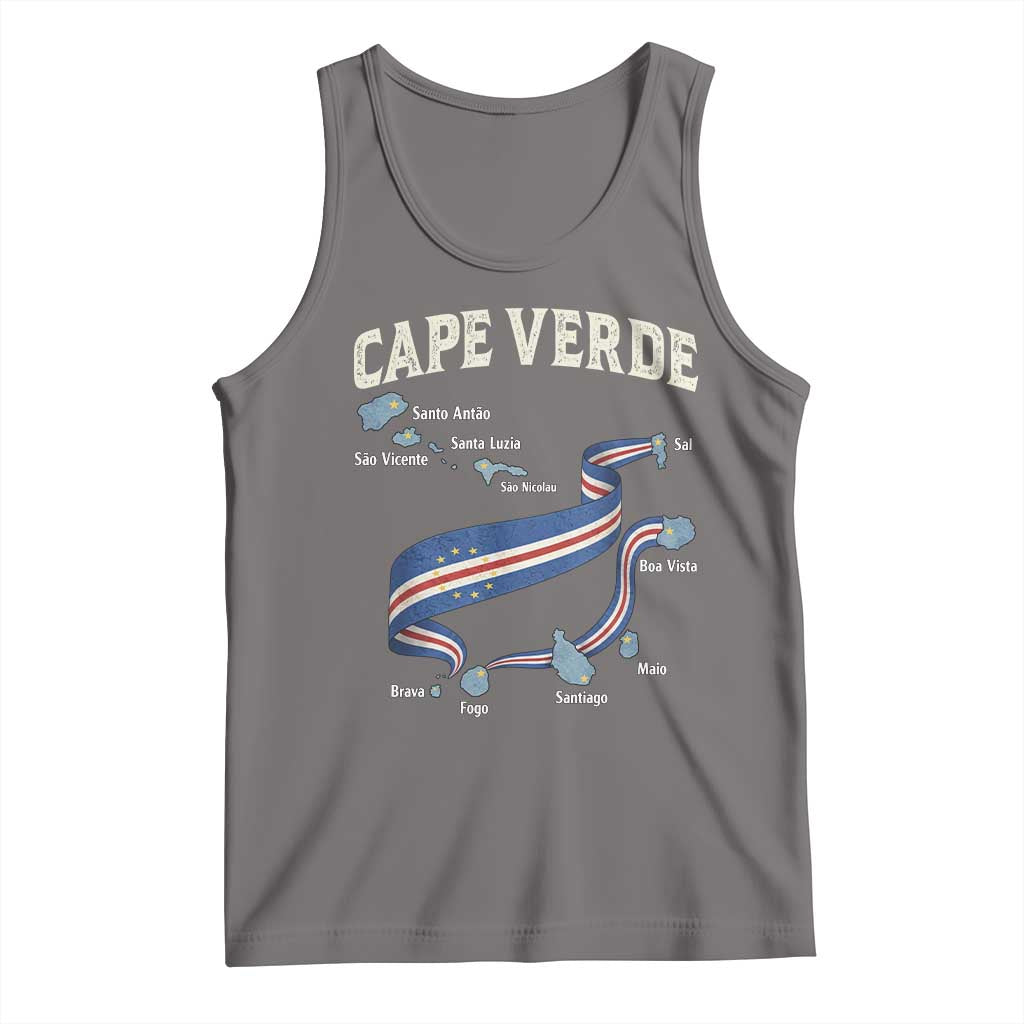Cape Verde Islands Map National Flag Tank Top Cabo Verde Archipelago Geography Pride TS02 Deep Heather Print Your Wear
