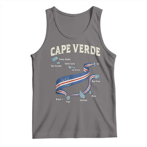 Cape Verde Islands Map National Flag Tank Top Cabo Verde Archipelago Geography Pride TS02 Deep Heather Print Your Wear