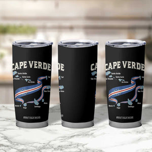 Cape Verde Islands Map National Flag Tumbler Cup Cabo Verde Archipelago Geography Pride TS02 Print Your Wear