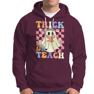 Trick or Teach Retro Floral Ghost Funny Halloween Teacher Hoodie TS02 Printyourwear