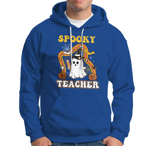 Spooky Teacher Retro Rainbow Ghost Funny Halloween Teacher Hoodie TS02 Printyourwear