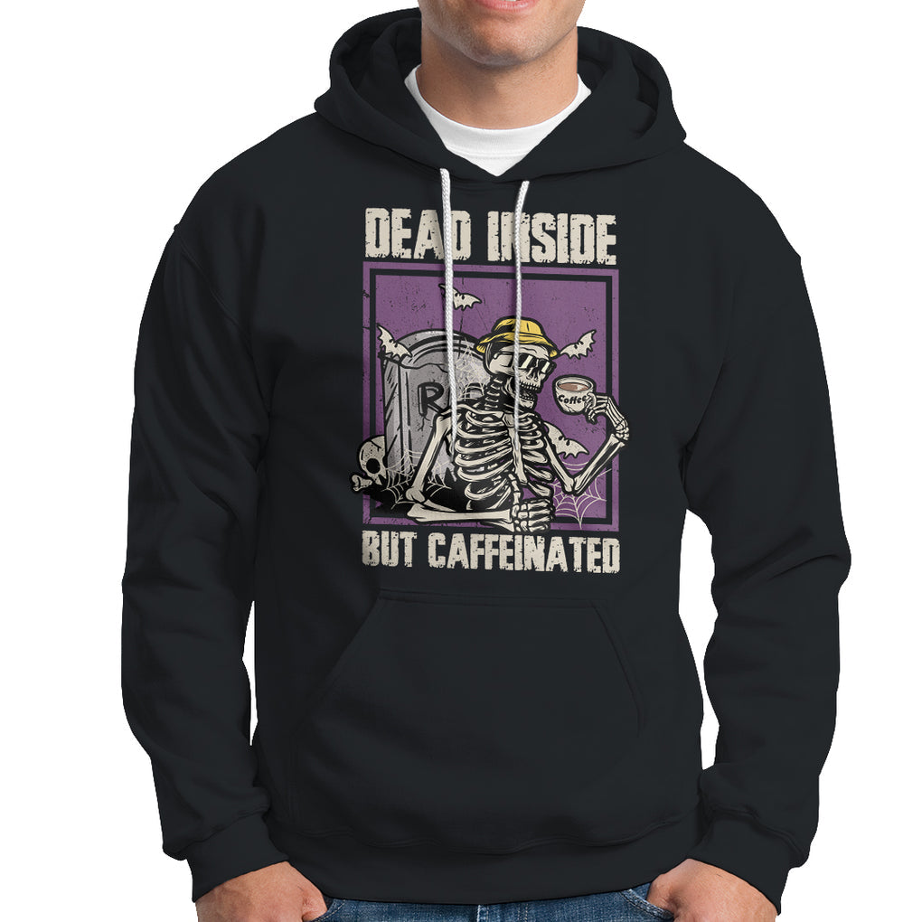 Dead Inside But Caffeinated Skeleton Halloween Costume Hoodie TS02 Purple Printyourwear