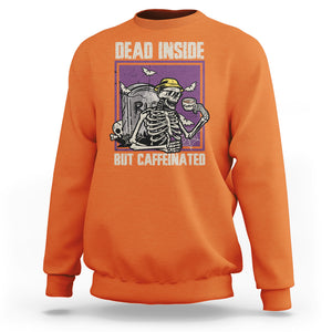Dead Inside But Caffeinated Skeleton Halloween Costume Sweatshirt TS02 Printyourwear