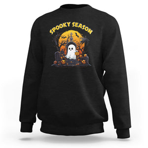 Spooky Season Ghost Boo Scary Night Halloween Costume Sweatshirt TS02 Purple Printyourwear