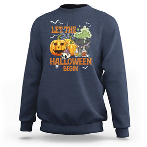 Let The Halloween Begin Scary Pumpkin Halloween Costume Sweatshirt TS02 Printyourwear