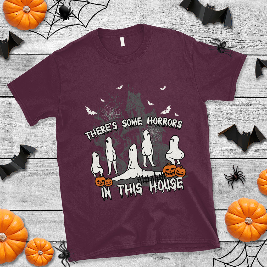 There's Some Horrors In This House Ghosts Pumpkin Halloween T Shirt TS02 Printyourwear