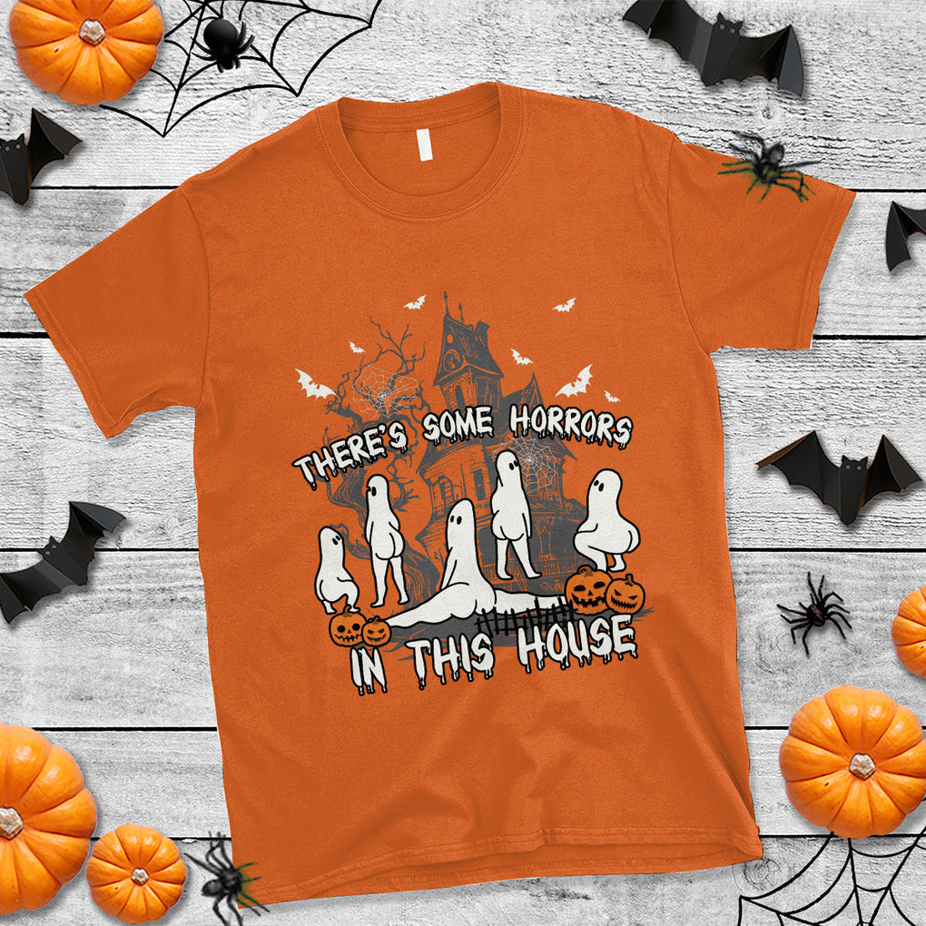 There's Some Horrors In This House Ghosts Pumpkin Halloween T Shirt TS02 Printyourwear