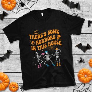 There's Some Horrors In This House Spooky Halloween Skeleton T Shirt TS02 Purple Printyourwear