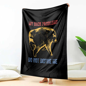 Funny Jimothy Meme Back Pain Humor Throw Blanket My Back Problems Do Not Define Me Viral Seattle Raccoon TS02 Print Your Wear