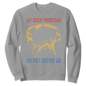 Funny Jimothy Meme Back Pain Humor Sweatshirt My Back Problems Do Not Define Me Viral Seattle Raccoon TS02 Sport Gray Print Your Wear
