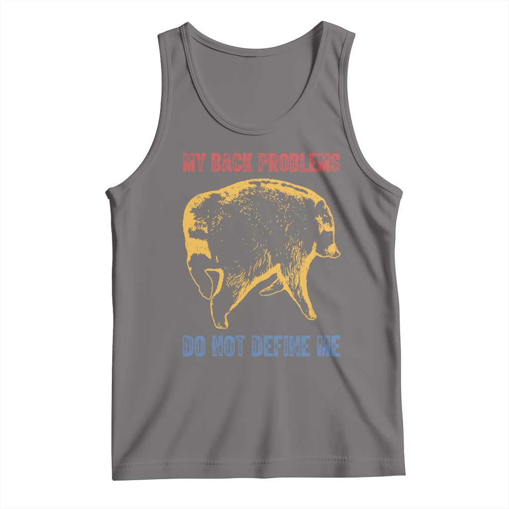 Funny Jimothy Meme Back Pain Humor Tank Top My Back Problems Do Not Define Me Viral Seattle Raccoon TS02 Deep Heather Print Your Wear