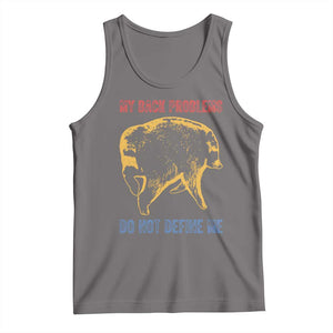 Funny Jimothy Meme Back Pain Humor Tank Top My Back Problems Do Not Define Me Viral Seattle Raccoon TS02 Deep Heather Print Your Wear