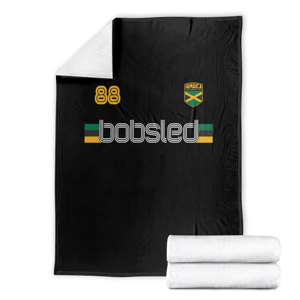 Jamaica Bobsled 1988 Sports Jersey Style Throw Blanket Retro Winter Games Team Island Jamaican Pride TS02 Black Print Your Wear