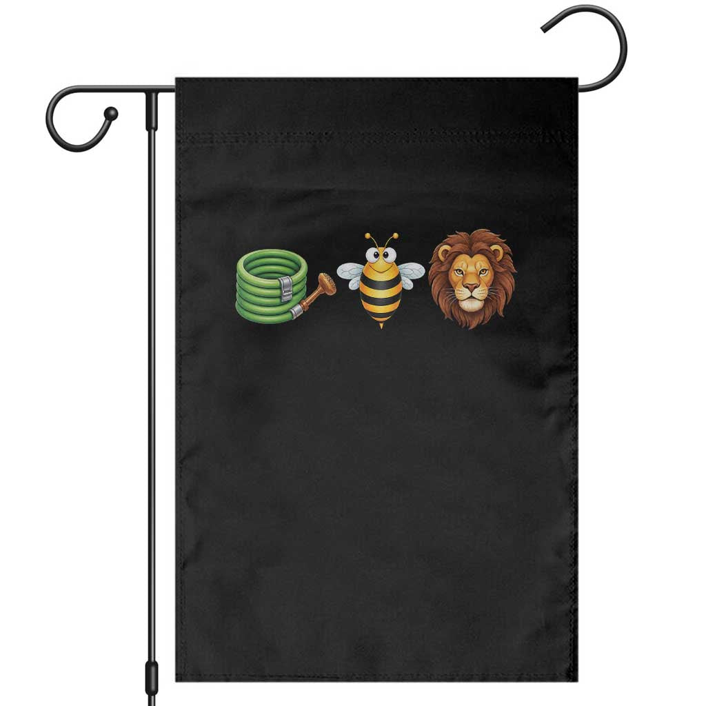 Hose Bee Lion Meme Slang Funny Wordplay Pun Graphic Garden Flag TS02 Black Print Your Wear