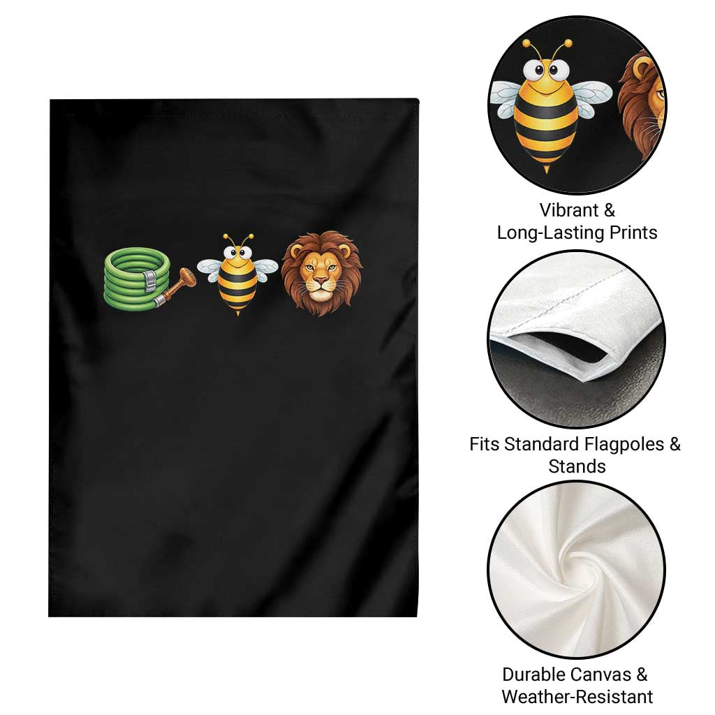 Hose Bee Lion Meme Slang Funny Wordplay Pun Graphic Garden Flag TS02 Print Your Wear