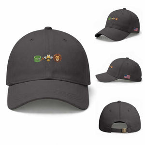 Hose Bee Lion Meme Slang Funny Wordplay Pun Graphic Baseball Cap TS02 Baseball Cap Universal Fit Dark Gray Print Your Wear