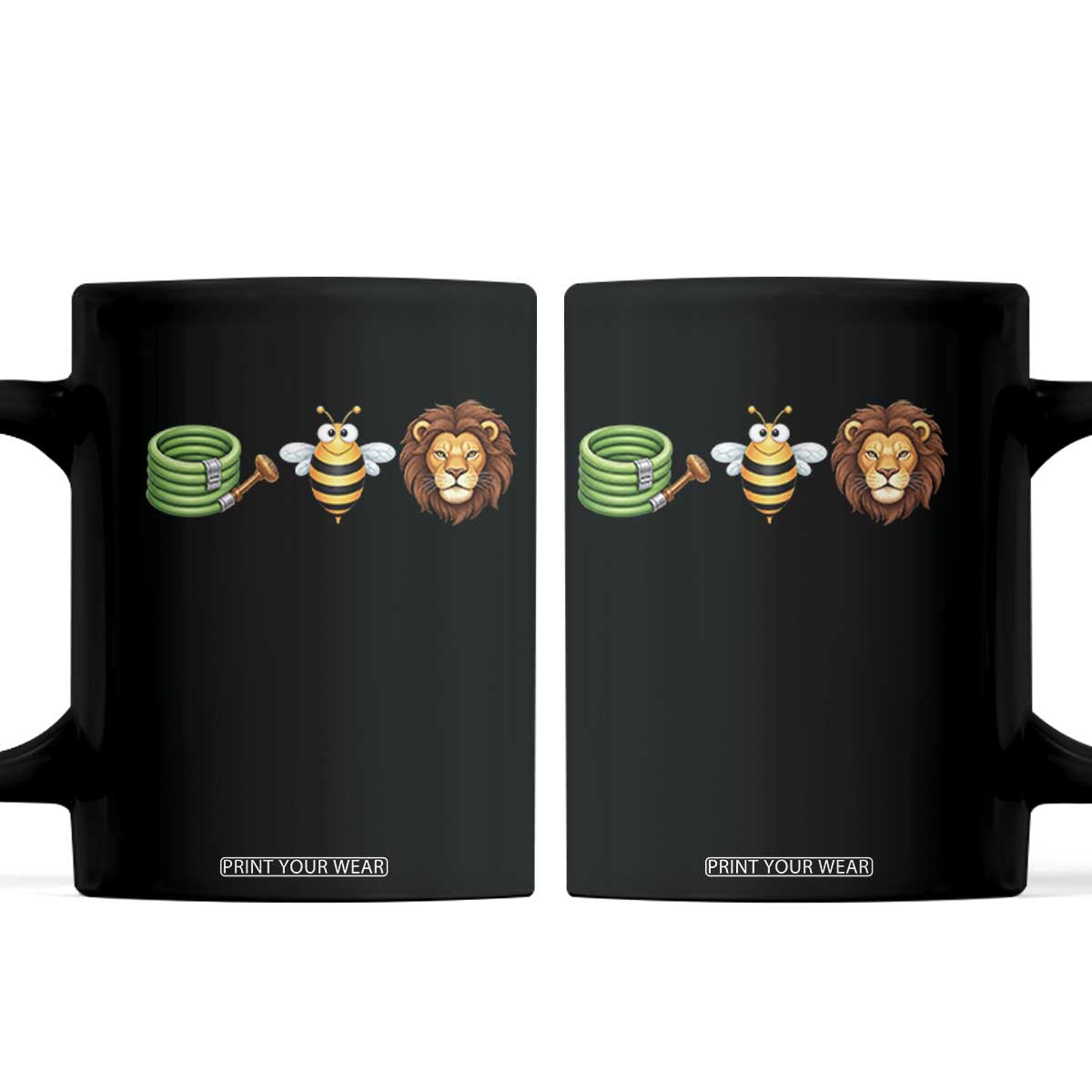 Hose Bee Lion Meme Slang Funny Wordplay Pun Graphic Coffee Mug TS02 Black Print Your Wear
