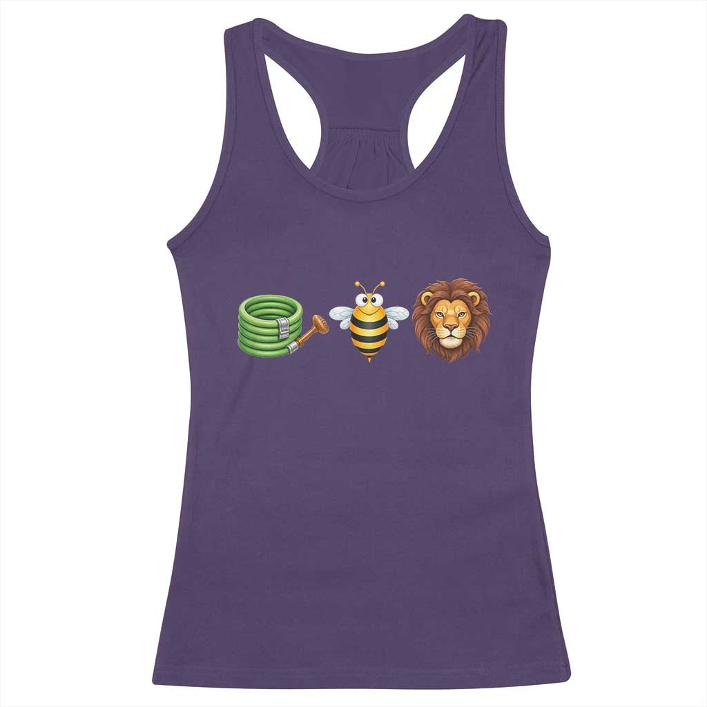 Hose Bee Lion Meme Slang Funny Wordplay Pun Graphic Racerback Tank Top TS02 Purple Print Your Wear