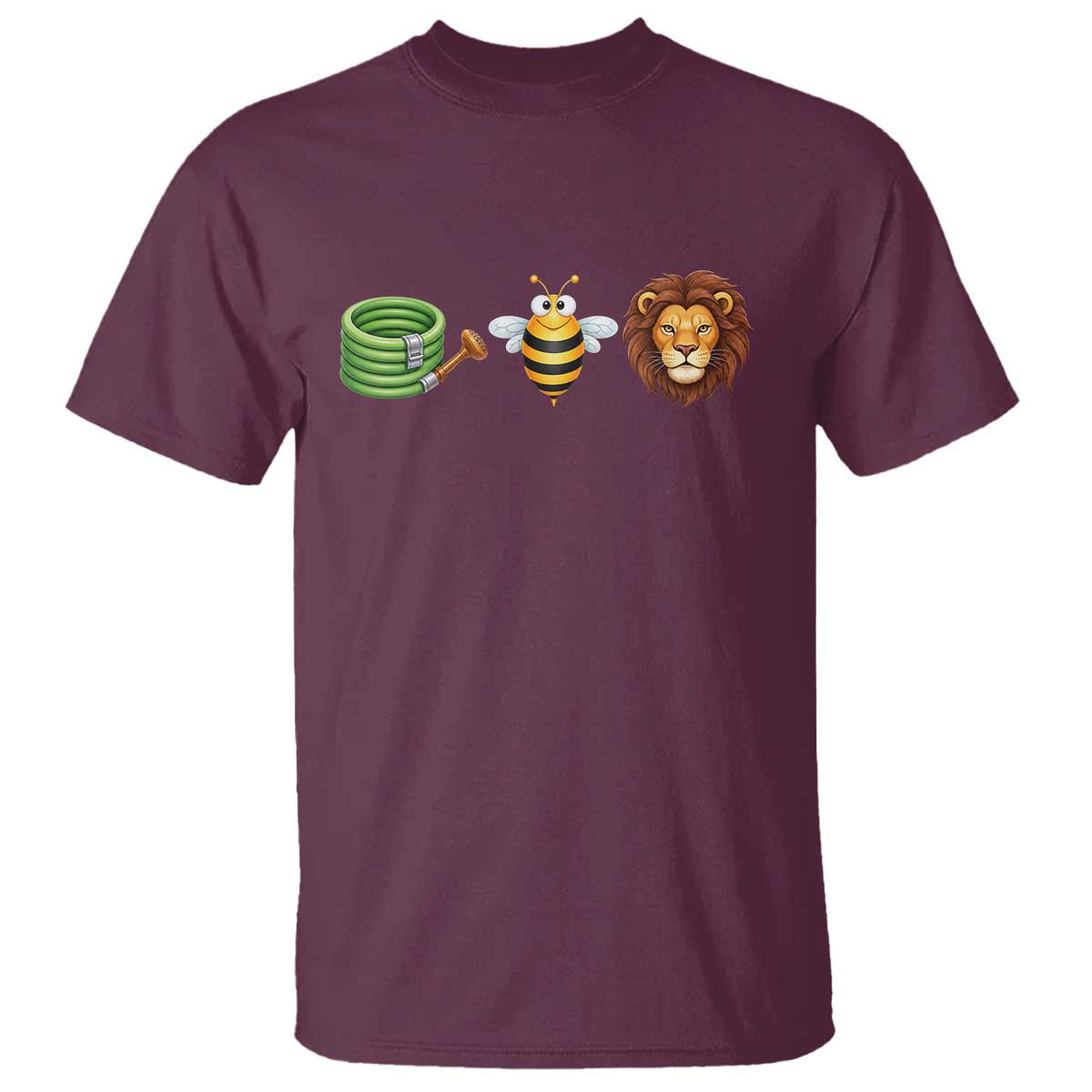 Hose Bee Lion Meme Slang Funny Wordplay Pun Graphic T Shirt TS02 Maroon Print Your Wear