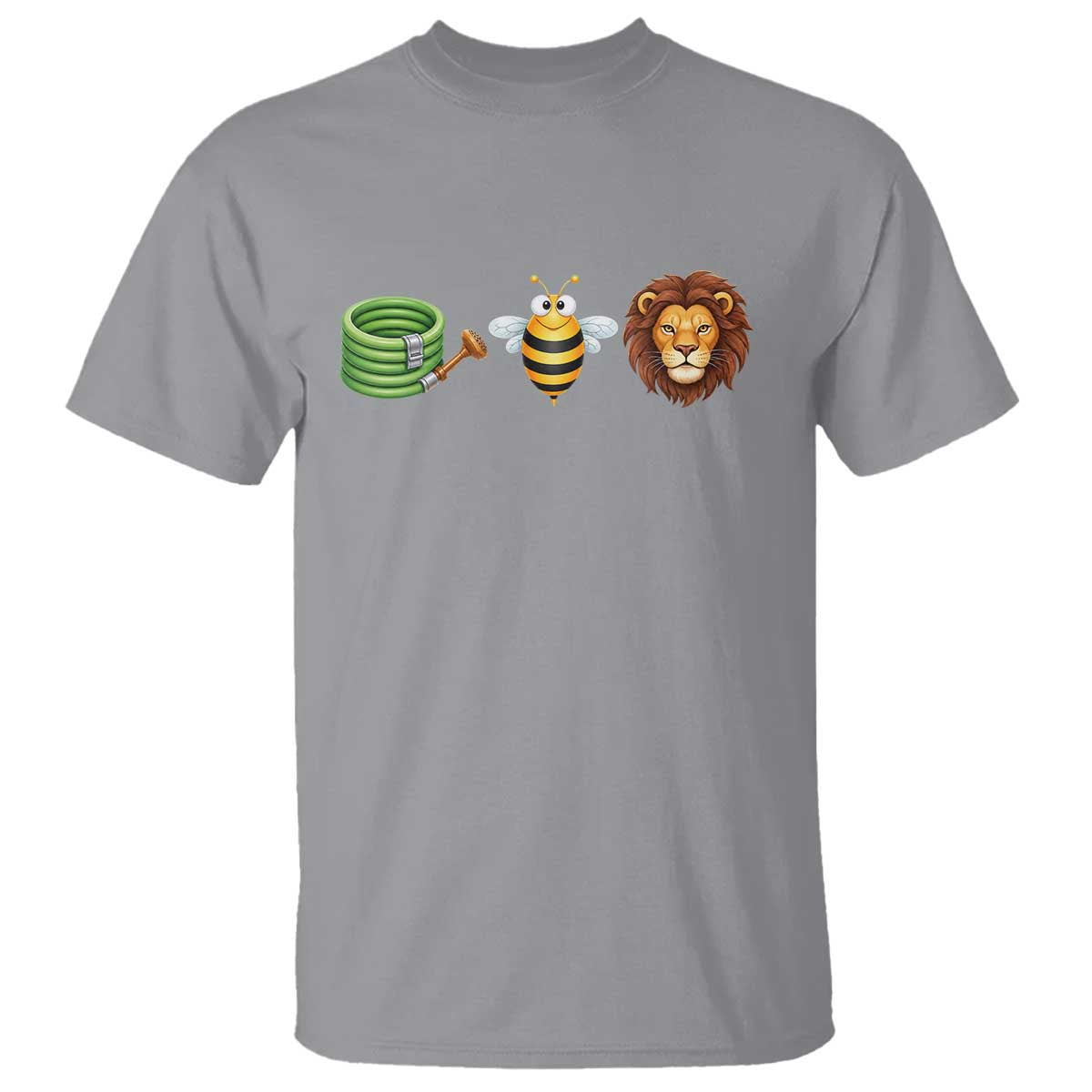 Hose Bee Lion Meme Slang Funny Wordplay Pun Graphic T Shirt TS02 Sport Gray Print Your Wear