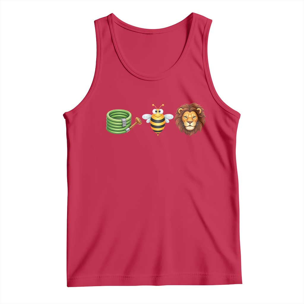 Hose Bee Lion Meme Slang Funny Wordplay Pun Graphic Tank Top TS02 Red Print Your Wear