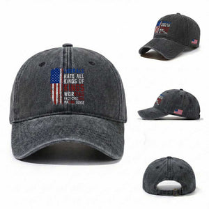 Liberals Hate All Kinds Of Kings American Flag Washed Cotton Baseball Cap Working Fact Checking Making Sense Patriotic Sarcasm TS02 Washed Cap Universal Fit Dark Gray Print Your Wear