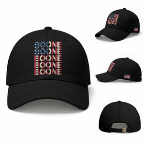 Boone Name Lover American Flag USA Stars Stripes Baseball Cap TS02 Baseball Cap Universal Fit Black Print Your Wear