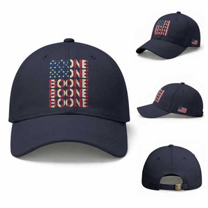 Boone Name Lover American Flag USA Stars Stripes Baseball Cap TS02 Baseball Cap Universal Fit Navy Print Your Wear