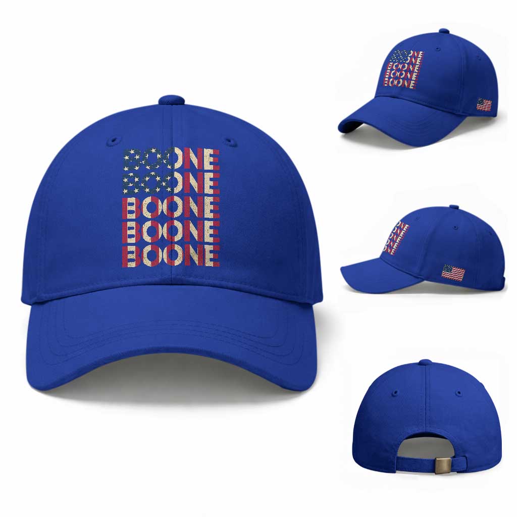 Boone Name Lover American Flag USA Stars Stripes Baseball Cap TS02 Baseball Cap Universal Fit Royal Blue Print Your Wear