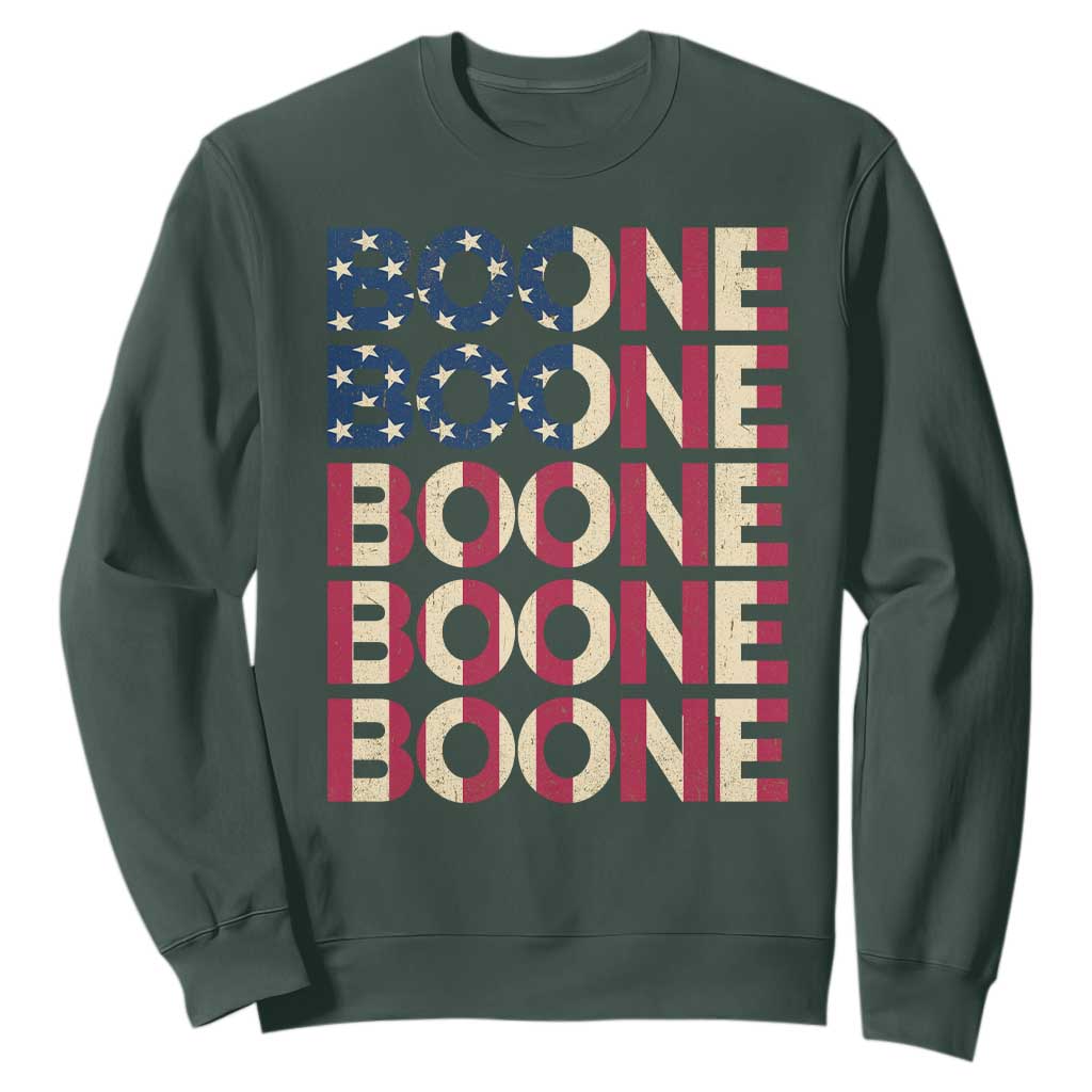 Boone Name Lover American Flag USA Stars Stripes Sweatshirt TS02 Dark Forest Green Print Your Wear