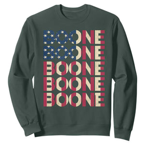 Boone Name Lover American Flag USA Stars Stripes Sweatshirt TS02 Dark Forest Green Print Your Wear