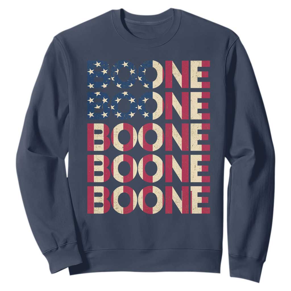 Boone Name Lover American Flag USA Stars Stripes Sweatshirt TS02 Navy Print Your Wear