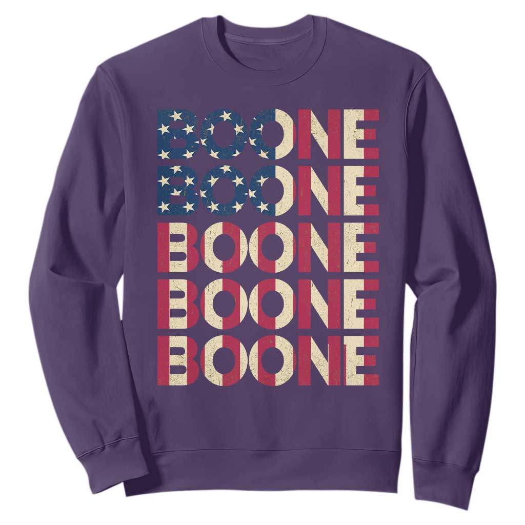 Boone Name Lover American Flag USA Stars Stripes Sweatshirt TS02 Purple Print Your Wear
