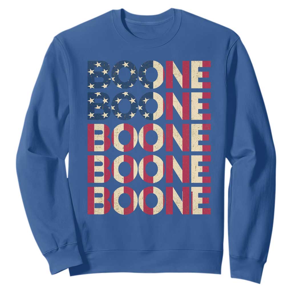 Boone Name Lover American Flag USA Stars Stripes Sweatshirt TS02 Royal Blue Print Your Wear