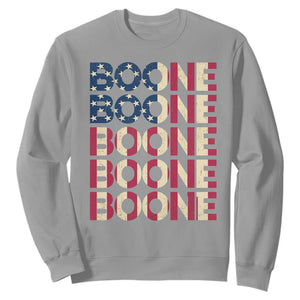 Boone Name Lover American Flag USA Stars Stripes Sweatshirt TS02 Sport Gray Print Your Wear
