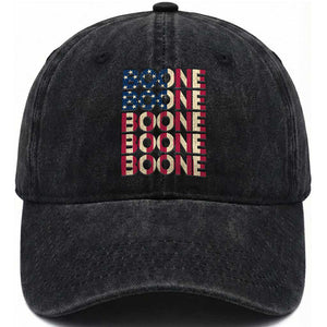 Boone Name Lover American Flag USA Stars Stripes Washed Cotton Baseball Cap TS02 Print Your Wear