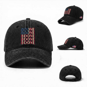 Boone Name Lover American Flag USA Stars Stripes Washed Cotton Baseball Cap TS02 Washed Cap Universal Fit Black Print Your Wear