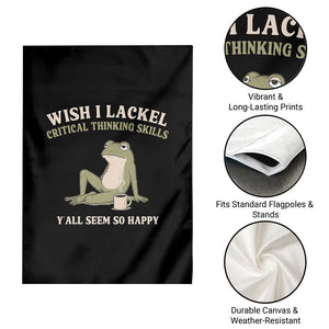 Funny Overthinking Frog Drinking Coffee Meme Garden Flag What If Everyone Else Is Just Underthinking TS02 Print Your Wear