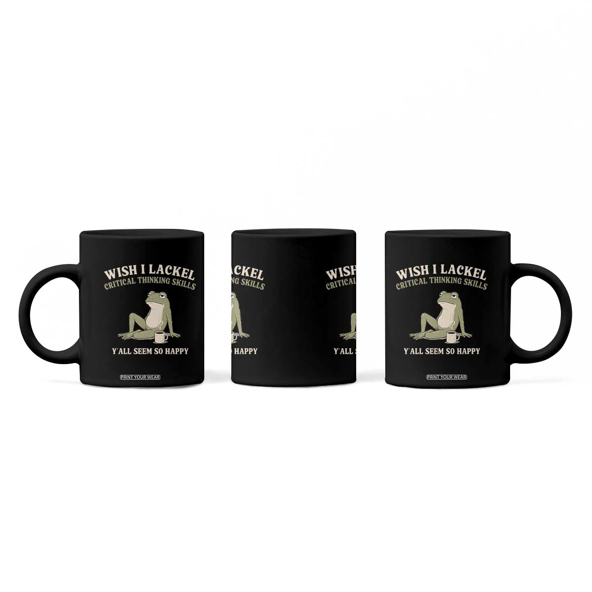 Funny Overthinking Frog Drinking Coffee Meme Coffee Mug What If Everyone Else Is Just Underthinking TS02 Print Your Wear