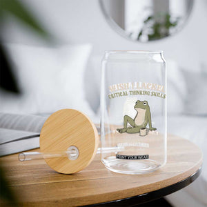 Funny Overthinking Frog Drinking Coffee Meme Glass Can What If Everyone Else Is Just Underthinking TS02 Print Your Wear